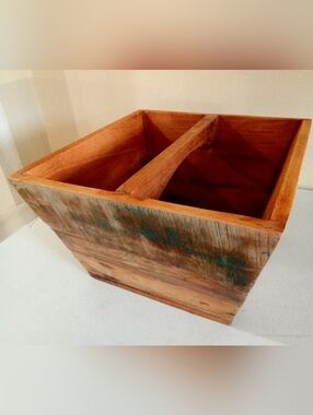 Reclaimed Wood Handle Box Rustic Planter Storage Toy Craft Decor Handcrafted